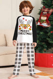 Svartvitt rutigt jul rådjur familj pyjamas set