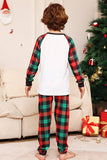 Grön och röd rutnät rådjur jul familj matchande pyjamas set