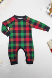 Grön och röd rutnät rådjur jul familj matchande pyjamas set