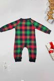 Grön och röd rutnät rådjur jul familj matchande pyjamas set