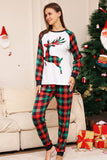 Grön och röd rutnät rådjur jul familj matchande pyjamas set