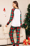 Grön och röd rutnät rådjur jul familj matchande pyjamas set