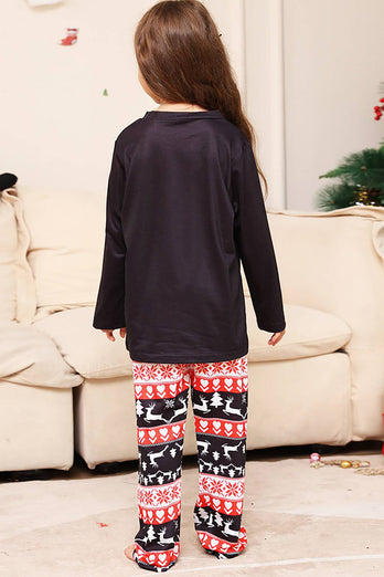 Jul Svart Hjort och Snöflinga Familj Matchande Pyjamas Set