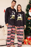 Jul Svart Hjort och Snöflinga Familj Matchande Pyjamas Set