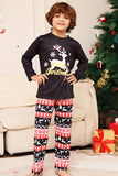 Jul Svart Hjort och Snöflinga Familj Matchande Pyjamas Set