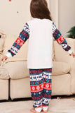 Vit och blå hjort snöflinga mönster jul familj matchande pyjamas set