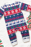 Vit och blå hjort snöflinga mönster jul familj matchande pyjamas set