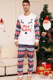 Vit och blå hjort snöflinga mönster jul familj matchande pyjamas set