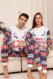 Vit och blå hjort snöflinga mönster jul familj matchande pyjamas set