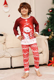 Röd snögubbe jul familj matchande pyjamas set