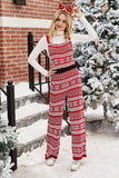 Jul Röd Snöflinga Stickade Jumpsuits