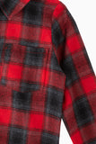 Vinröda rutiga klänningar och långärmad T-shirt Familj matchande outfits