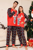 Jul Familj Matchande Pyjamas Svart Röd Hjort Tryckt Pyjamas Set
