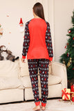 Jul Familj Matchande Pyjamas Svart Röd Hjort Tryckt Pyjamas Set