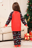 Jul Familj Matchande Pyjamas Svart Röd Hjort Tryckt Pyjamas Set