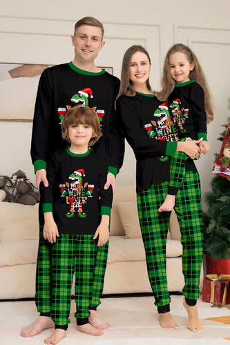 Jul Familj Vin Lover Dinosaur Tryck Pyjamas Set