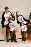 Jul Familj Svart Vit Rådjur Tryckt Rutig Pyjamas Set