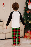 Jul Familj Svart Vit Rådjur Tryckt Rutig Pyjamas Set