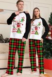Jul Familj Svart Vit Rådjur Tryckt Rutig Pyjamas Set