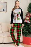 Jul Familj Svart Vit Rådjur Tryckt Rutig Pyjamas Set