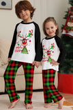 Jul Familj Svart Vit Rådjur Tryckt Rutig Pyjamas Set
