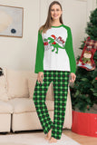 Jul Familj Matchande Pyjamas Grön Pläd Dinosaur Tryck Pyjamas Set