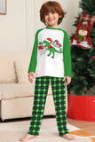 Jul Familj Matchande Pyjamas Grön Pläd Dinosaur Tryck Pyjamas Set