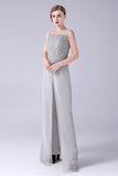 Sliver Jumpsuit/Byxdräkt Separerar Spets Chiffong Klänning till brudens mor
