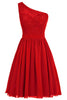 Load image into Gallery viewer, En axel röd Festklänning med spets