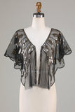 Gyllene glitterpaljetter 1920-tals Cape med pärlor
