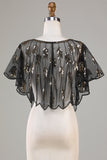 Gyllene glitterpaljetter 1920-tals Cape med pärlor