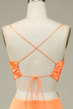 Bodycon Orange Spaghetti Straps Homecoming Klänning