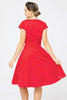 Load image into Gallery viewer, Röd liten vit Prickig swing klänning