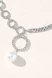 Silver Gnistrande Strass Choker Halsband