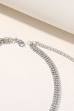 Silver Gnistrande Strass Choker Halsband