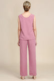 Blush Long Sleeves 3 Piece Mother of the Bride Byxdräkter
