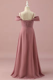 Blush Spaghetti Remmar Chiffon Junior Bridesmaid Klänning