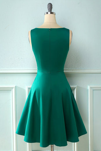 Vinröd Vintage 1950-talet asymmetrisk klänning