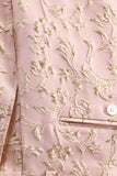 Ljusrosa Sjal Slag Jacquard Baldräkter för Män
