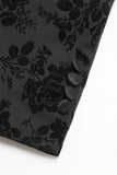 Svart Peak Lapel Jacquard 3-delad Baldräkter för män