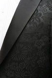 Silm Fit Peak Slag Ljusrosa Jacquard Hemkomstdräkter för män