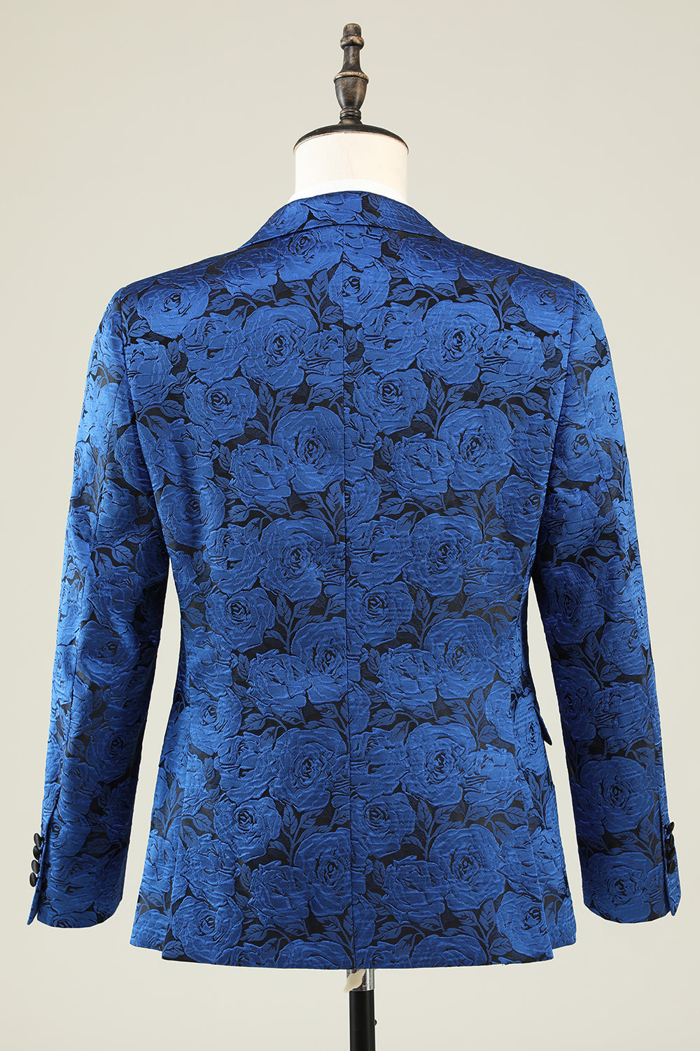 Kungsblå Peak Slag Jacquard Enkelknäppt Balkavaj För Män