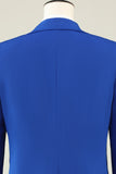 Blå Slim Fit Peak Slag En Knapp Baldräkter för Män