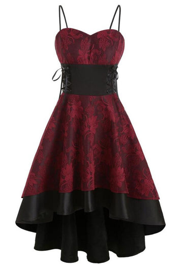 Hög-låg spets Vintage klänning
