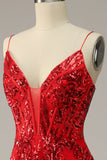 En Line Spaghetti remmar Bourgogne Plus Size Bal Klänning med Criss Cross Back