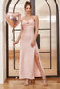 Load image into Gallery viewer, Rosa Smala Axelband utskurna bröllopsgästklänning med rosett