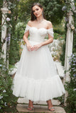 Elfenben Off-Shoulder Balklänning