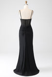 Mermaid Black Beaded Prom Klänning med volanger