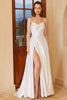 Load image into Gallery viewer, Vit Satin Sweetheart Bröllopsklänning med slits