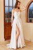 Load image into Gallery viewer, Vit Satin Sweetheart Bröllopsklänning med slits